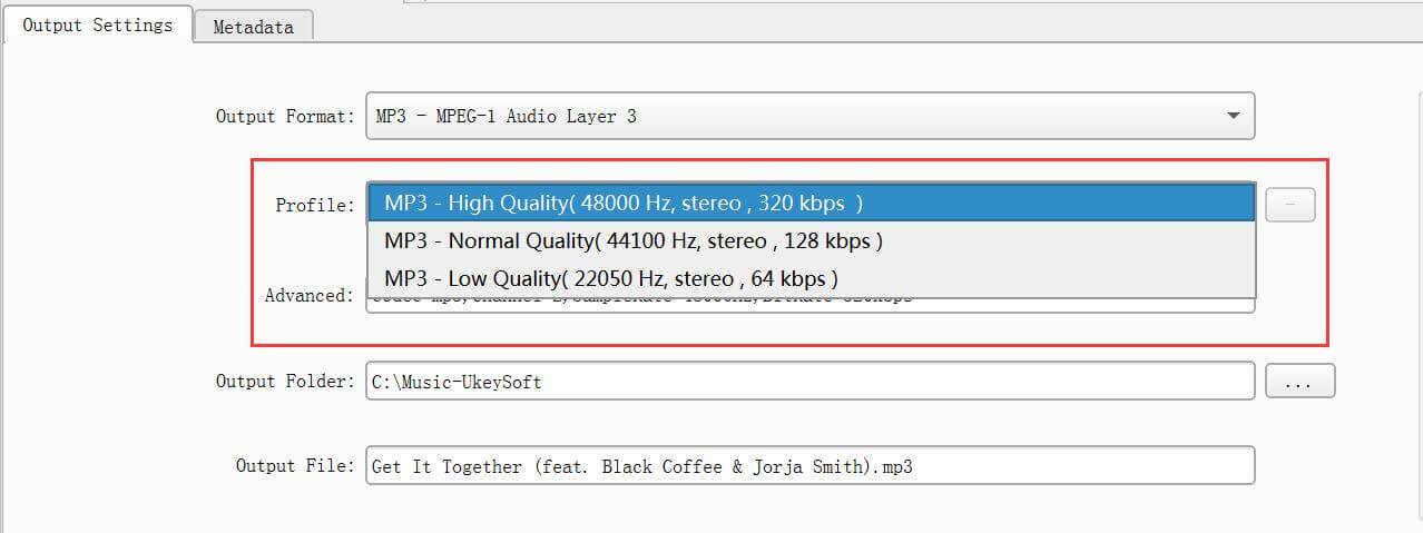 profile settings