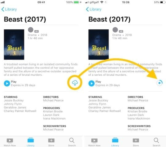 download rental itunes movie on iphone