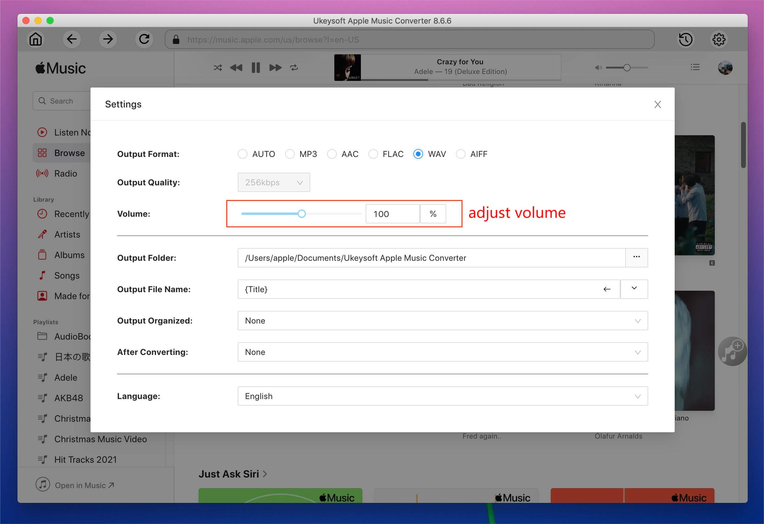 Adjust Output Audio