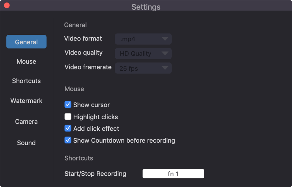 youtube recorder settings